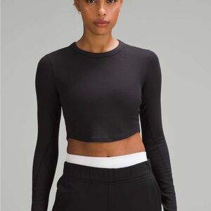 lululemon athletica Black Long Sleeve Crop Top